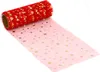 tüllstoff tüllband tüllrolle glitzertüll dekostoff band kostüm tüllrock tütü karneval fasching gold rot mit motiven muster 15 cm 9 m Produktbild-Vorschau