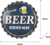 Blechschild Kronkorken Ice Cold Beer Served Here 33 cm Produktbild-Vorschau 2