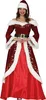 Elegante costume natalizio da donna rosso-bianco-oro - L Anteprima dell’immagine prodotto 2