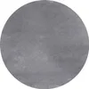 Tapis rond gris unicolor pour salon, en polyester, Voir les images du produit 1