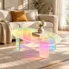 WISFOR Ovale acryl salontafel, iriserende woonkamertafel Productafbeelding-voorbeeld 1