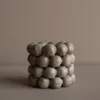 Windlicht Bright aus Keramik, beige, Schneeball-Design, für Produktbild-Vorschau 3