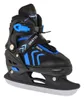 A single black and blue inline skate is shown against a white background. Voir les images du produit