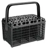A black plastic dishwasher basket with a handle. Náhľad obrázku produktu