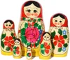 Matroschka Puppen Babuschka Holzpuppen rotes Tuch Set aus 6 Produktbild-Vorschau 1