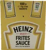 The image shows the front of a cardboard box containing sachets of Heinz Frites Sauce. Náhľad obrázku produktu