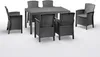 A dining set with a table and six chairs on a white background. Produktbild-Vorschau