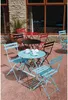 Bolero Runder Klappbarer Terrassentisch Stahl Azurblau 60Cm Produktbild-Vorschau 2
