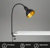 Lampe pince rétro E14 métal noir or Ø114mm bras flexible Voir les images du produit 6