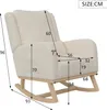 Fauteuil à bascule ProximaX en lin beige avec poche Voir les images du produit 10