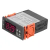 A digital temperature controller with a red LED display and control buttons, shown at an angle on a white background. Produktbild-Vorschau
