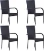 vidaXL Chaises de jardin empilables 2 pcs. Poly rotin noir Voir les images du produit 14