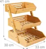 Relaxdays Obst Etagere Bambus, 3 Etagen, HBT 41x33x30 cm, Produktbild-Vorschau 4