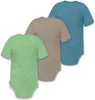 normani 3er Set Unisex Baby Merino Kurzarm-Strampler Produktbild-Vorschau 1