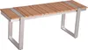 A modern bench with wooden slats and a metal frame, shown against a white background. Produktbild-Vorschau