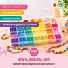 Joya Kreative Pony Perlen Bastelset 1300 Teile – Armbänder Produktbild-Vorschau 3