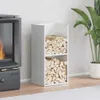 vidaXL Étagère à bois de chauffage Blanc 40x30x80 cm Acier Voir les images du produit 2