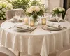 Tischdecke creme sand oval 160x220 cm damast Ornamente Produktbild-Vorschau 2
