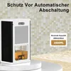 A white and black dehumidifier with a yellow reservoir is displayed on a white pedestal against a tiled background. Produktbild-Vorschau