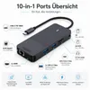 Rapoo USB-C Multiport Adapter 10-in-1, grau Produktbild-Vorschau 13