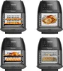 A collage of four images showing different cooking functions of a TurboTronic air fryer. Produktbild-Vorschau