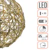 Palla luminosa 20 cm con nastro dorato avvolto bianco caldo Anteprima dell’immagine prodotto 3