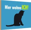 vianmo Holzschild 12x18 cm Katze hier wohne ich blau Tier Produktbild-Vorschau 1