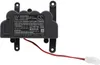 A black lithium-ion battery pack with a red and white wire attached, mounted on a black bracket with screw holes. The battery pack has a label with product information and warnings. Produktbild-Vorschau