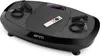A black vibration plate with resistance bands and a remote control on a white background. Voir les images du produit