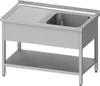 Spültisch mit Grundboden 1200x600x850 mm, mit einem Becken Produktbild-Vorschau 1
