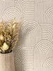 NEWROOM Tapete Taupe Vliestapete Linien - Mustertapete Boho Produktbild-Vorschau 1