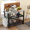 Carrello da pranzo mobile, scaffale da cucina a 4 livelli Anteprima dell’immagine prodotto 2
