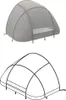 A top view and a line drawing of a gray outdoor whirlpool cover. Náhled obrázku produktu