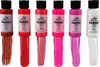 Six bottles of fabric paint with swatches of paint below each bottle. Podgląd zdjęcia produktu