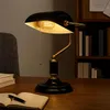 LED Tischleuchte, Bankerlampe, Metall schwarz gold, H 34 cm Produktbild-Vorschau 3