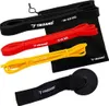 A set of resistance bands and a door anchor are laid out on a white background. Produktbild-Vorschau