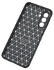 The back of a black smartphone case with a geometric pattern. Produktbild-Vorschau