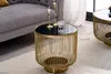 Couchtisch 40cm Glas Gold Design Tisch Modern Wohnzimmer Produktbild-Vorschau 3