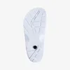 The underside of a white clog is shown against a white background. Produktbild-Vorschau
