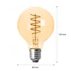 A vintage-style LED light bulb with a spiral filament, shown against a white background with dimensions indicated. Podgląd zdjęcia produktu