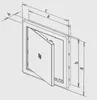 A technical drawing of a white revision door with dimensions labeled. Anteprima dell’immagine prodotto