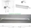 Collage showing installation components, a close-up of the light fixture, and an installed light fixture. Produktbild-Vorschau