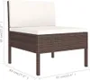 12-tlg. Garten-Lounge-Set mit Auflagen Poly Rattan Braun Produktbild-Vorschau 10
