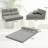 COSTWAY Niska rozkładana sofa z 2 poduszkami, rozkładana Podgląd zdjęcia produktu 3