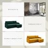 A collage of images showcasing different sofas with text overlays highlighting features. Podgląd zdjęcia produktu
