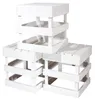 Weißer Hocker 42x42x45cm, geflammte Optik, handflambiert, Produktbild-Vorschau 6