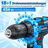 AJIEQAQ Akkuschrauber 21V MAX, 45Nm, 18+1, 2-Gang, 2×2,0Ah Produktbild-Vorschau 3