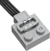 A close-up shot of a gray Lego Technic Power Functions L-Motor connector with black wires. Produktbild-Vorschau