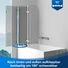 Pevná sprchová zástěna 100x140 cm, skládací panel pro vanu, Náhled obrázku produktu 5