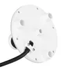 The underside of a white, round garden light with multiple pipe-like outlets and a cable attached. Produktbild-Vorschau